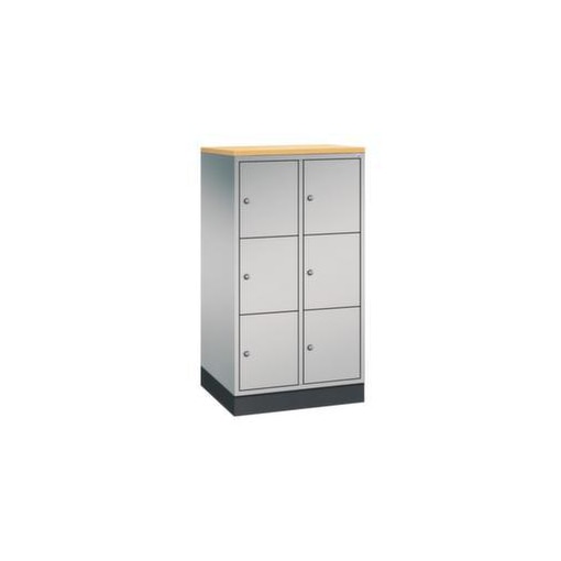 Schließfachschrank,HxBxT 1250x620x500mm,2x3 Fächer,Zyl.-Schl.,Sockel