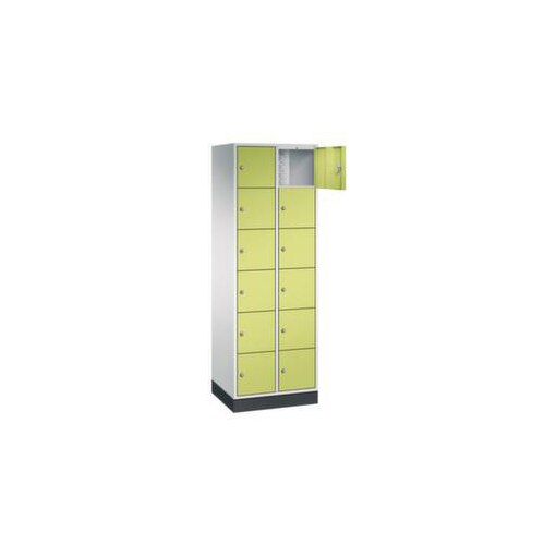 Schließfachschrank,RAL7035/RDS1108060,HxBxT 1950x620x500mm,2x6 Fächer