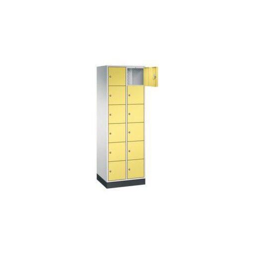 Schließfachschrank,RAL7035/RDS0959059,HxBxT 1950x620x500mm,2x6 Fächer