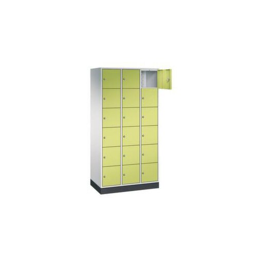 Schließfachschrank,RAL7035/RDS1108060,HxBxT 1950x920x500mm,3x6 Fächer