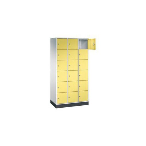 Schließfachschrank,RAL7035/RDS0959059,HxBxT 1950x920x500mm,3x6 Fächer