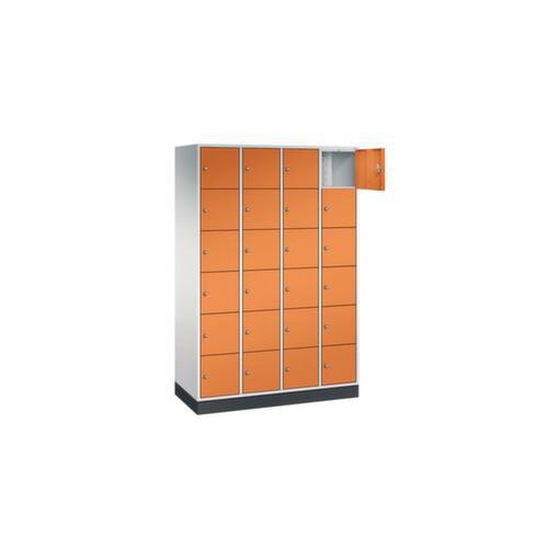 Schließfachschrank,RAL7035/RAL2000,HxBxT 1950x1220x500mm,4x6 Fächer