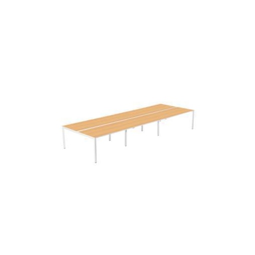 Teamschreibtisch, 6 Pers., HxBxT 750x4200x1660mm, Platte Buche