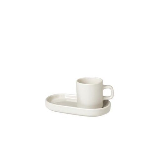 Espressotassen-Set,2 Tassen,2 Ablagen,Keramik,hellbeige,50ml je Tasse