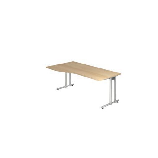 Freiform-Schreibtisch, HxBxT 720x1800x800/1000mm, Platte Eiche