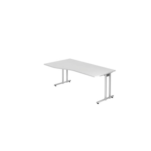 Freiform-Schreibtisch, HxBxT 720x1800x800/1000mm, Platte weiß