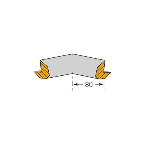 Inneneckenschutz,Trapez,2 Schenkel,L 80mm,PU,gelb/schwarz,selbstklebend