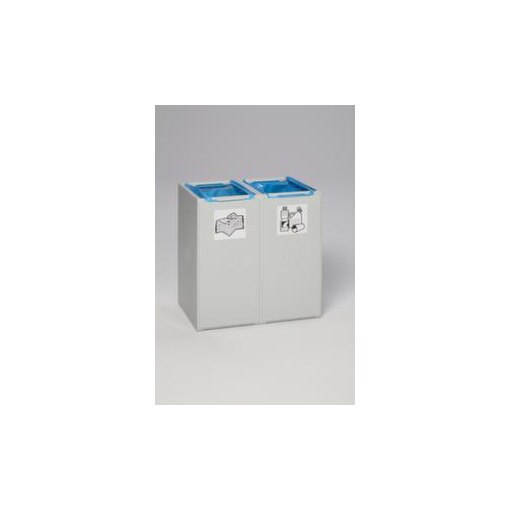 Wertstoff-Sammelbox,2x40l,HxBxT 570x505x405mm,Korpus Polystyrol lichtgrau