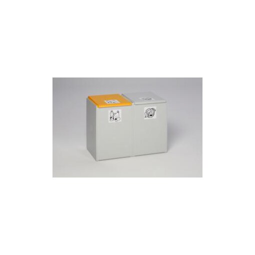 Wertstoff-Sammelbox,2x60l,HxBxT 570x710x405mm,Korpus Polystyrol lichtgrau