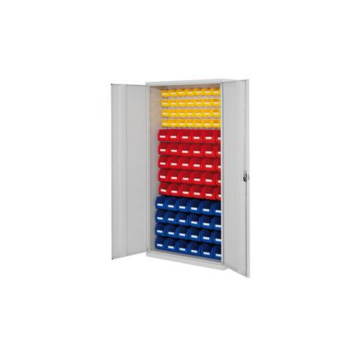 Schlitzplattenschrank m. Kästen, HxBxT 1950x1000x410mm, 86 Kästen