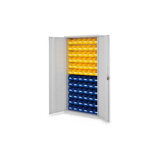 Schlitzplattenschrank m. Kästen, HxBxT 1950x1000x410mm, 72 Kästen