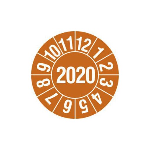 Prüfplakette, Monat (Typ 1), Aufkleber, Ø 30mm, Jahresfarbe 2026-gelb