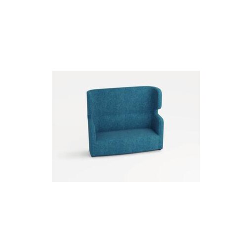 Sofa, 2-Sitzer, schallabsorbierend, Stoff blau, HxBxT 1330x1570x760mm