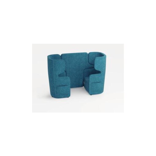 Sitzgruppe, 2 Sessel, 2-Sitzer, schallabsorbierend, Stoff blau