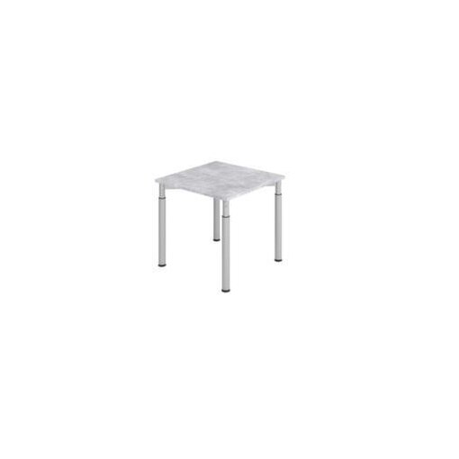 Schreibtisch,HxBxT 680-820x800x800mm,Platte Beton,4-Fuß silber,Rundrohr