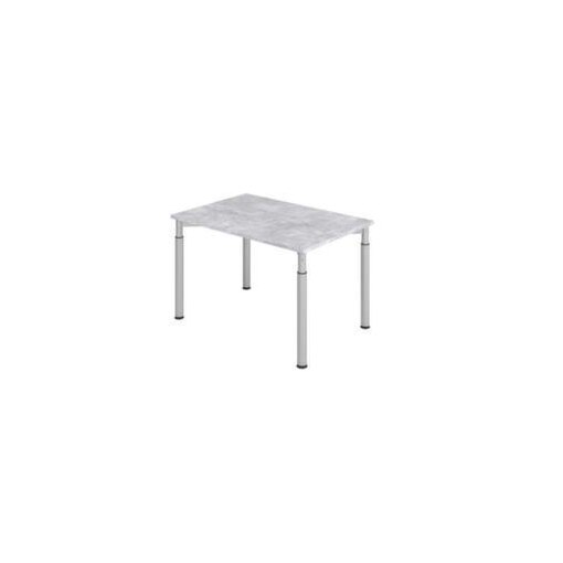 Schreibtisch,HxBxT 680-820x1200x800mm,Platte Beton,4-Fuß silber,Rundrohr