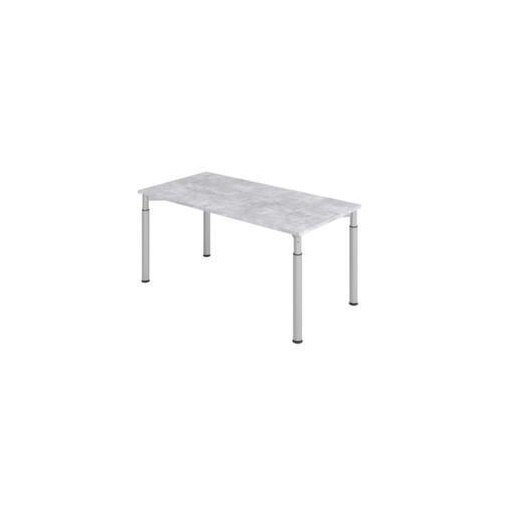 Schreibtisch,HxBxT 680-820x1600x800mm,Platte Beton,4-Fuß silber,Rundrohr