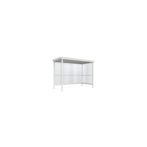 Raucher-Unterstand, HxBxT 2360x2960x1580mm, Wände Wellpolycarbonat