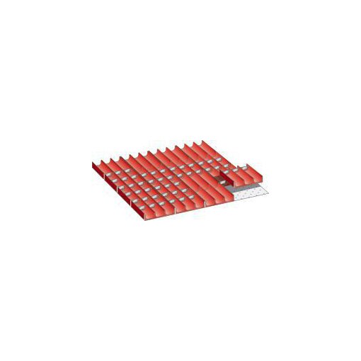 Mulden-Set,48 Mulden/60 Muldenwände,f. Front H 50mm,BxT 612x612mm,rot