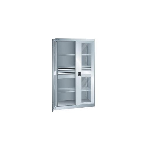 Schwerlast-Flügeltürenschrank,HxBxT 1950x1100x641mm,Lackierung RAL7035