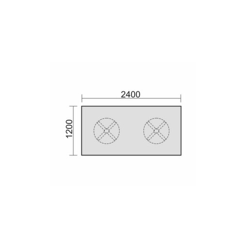 Besprechungstisch, HxBxT 720x2400x1200mm, rechteckig