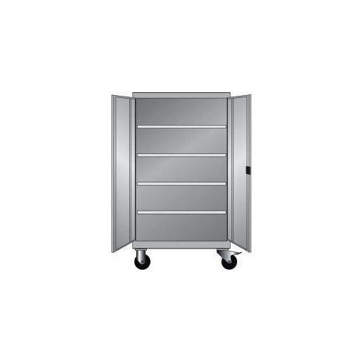 Mobiler Flügeltürenschrank,HxBxT 1813x1205x691mm,4xStahlboden,Drehriegel