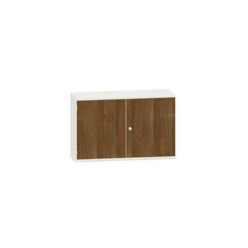 Büroschrank,HxBxT 770x1200x430mm,Dekor Korpus weiß,Dekor Front Nussbaum