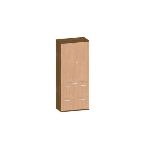 Büroschrank,HxBxT 1920x800x430mm,Dekor Korpus Nussbaum,Dekor Front Buche