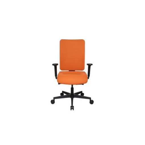 Bürodrehstuhl, Synchronmech., m. Armlehnen, Sitz Stoff orange