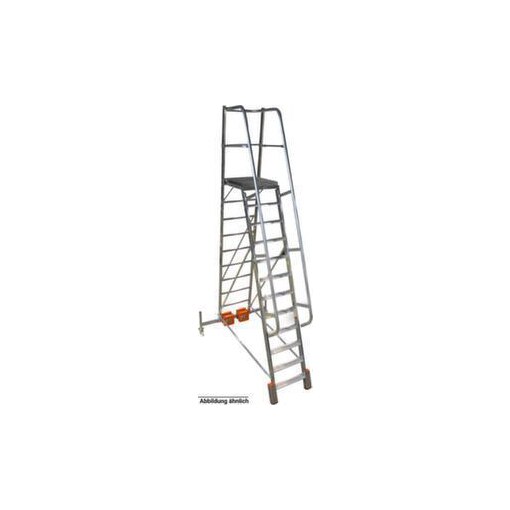 Fahrbare Stufen-Plattformleiter, einseitig, 8 Stufe(n), Stand H 1, 9m