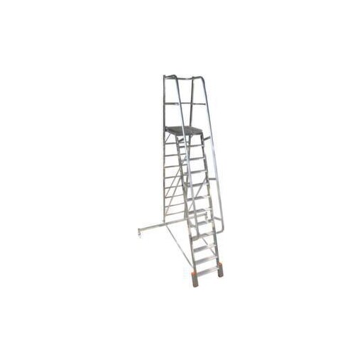 Fahrbare Stufen-Plattformleiter, einseitig, 12 Stufe(n), Stand H 2, 75m