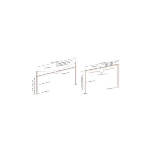 Höhenbegrenzer, HxB 2200-3570x3850-5200mm, Pfosten rot/weiß