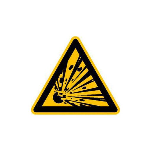 Warnschild,Warnung v. explosionsgefährlichen Stoffen,Alu,gelb/schwarz