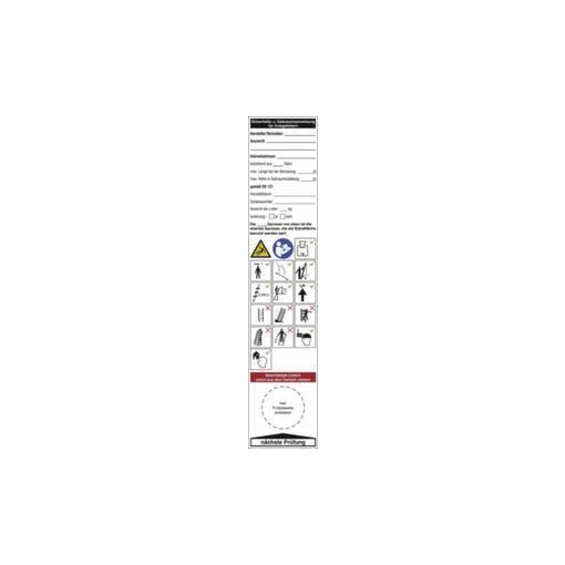 Grundplakette,Gebrauchsanweisung/Nächste Prüfung,Aufkleber,HxB 200x40mm