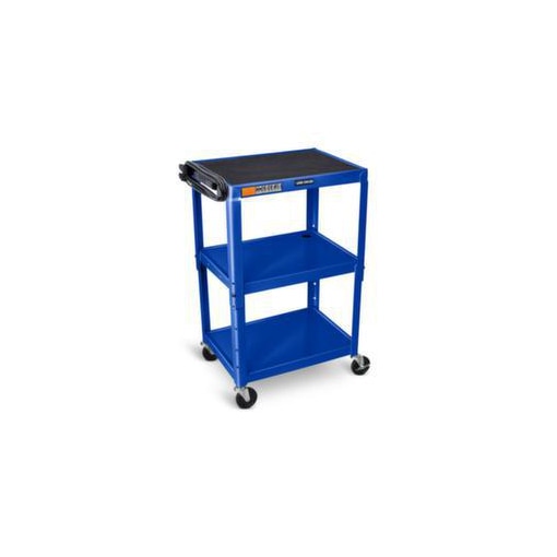 Beistellwagen, HxBxT 610-1060x610x460mm, blau, 3 Ebene(n), m. Rand