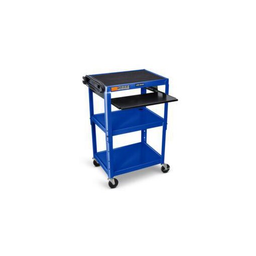 Beistellwagen, HxBxT 610-1060x610x460mm, blau, 3 Ebene(n), m. Rand