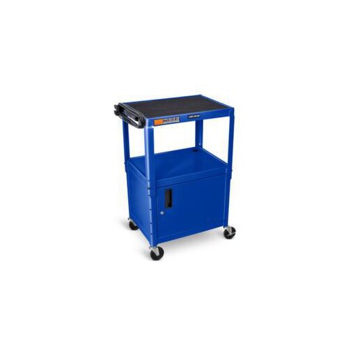 Beistellwagen, HxBxT 610-1060x610x460mm, blau, 2 Ebene(n), m. Rand