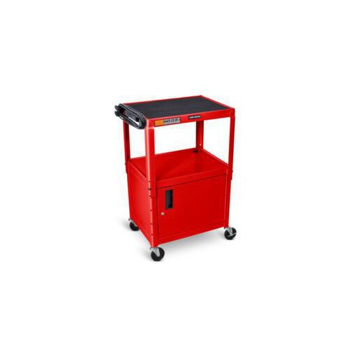 Beistellwagen, HxBxT 610-1060x610x460mm, rot, 2 Ebene(n), m. Rand