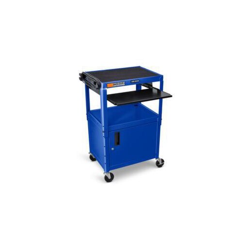 Beistellwagen, HxBxT 610-1060x610x460mm, blau, 2 Ebene(n), m. Rand