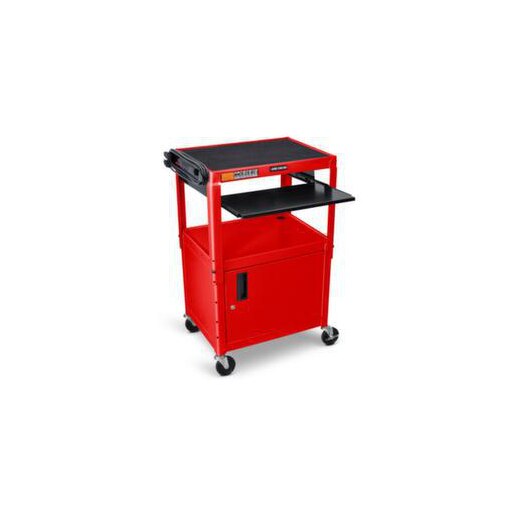 Beistellwagen, HxBxT 610-1060x610x460mm, rot, 2 Ebene(n), m. Rand