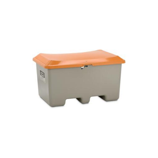 Streugutbehälter, 400l, HxBxT 680x1210x820mm, GFK, grau, Deckel orange