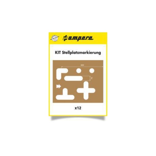 Schablonenset Stellplatzmarkierung,f. Bodenmarkiergerät,Spezialkarton