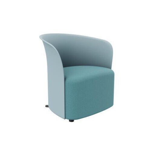 Sessel, 1-Sitzer, Bezug Polyester, Rücken PP blau, HxBxT 690x730x635mm