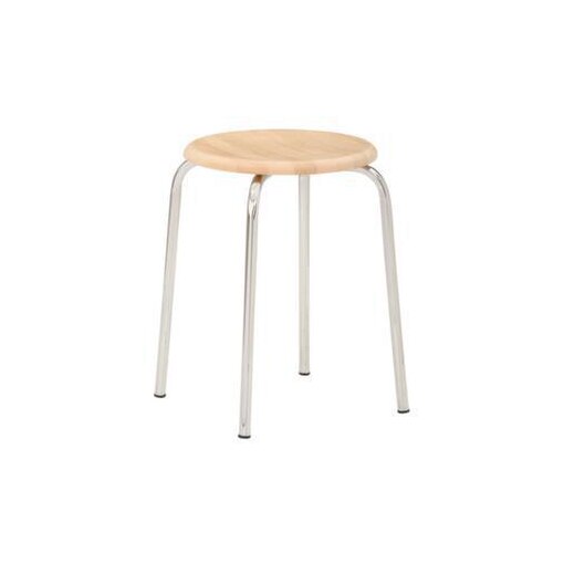 Hocker, Sitz H 480mm, Sitz Buche, Gestell Stahl