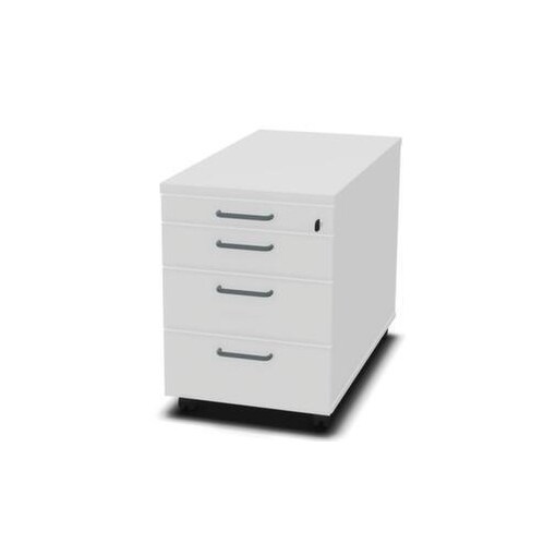 Rollcontainer,HxBxT 600x430x800mm,3 Schublade(n),m. Bügelgriff,BI-weiss