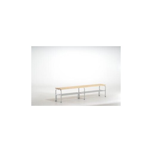 Umkleidebank, HxLxT 450x1500x350mm, Holzleisten, RAL7035