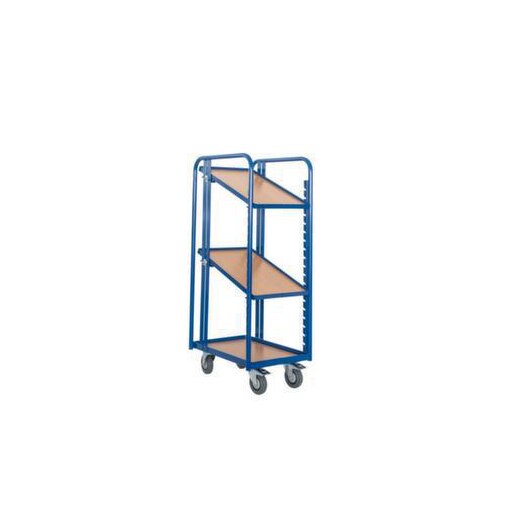 Etagenwagen, Tragl. 200kg, 3 Etage(n), Ladefl. LxB 410x610mm, Holzplatte