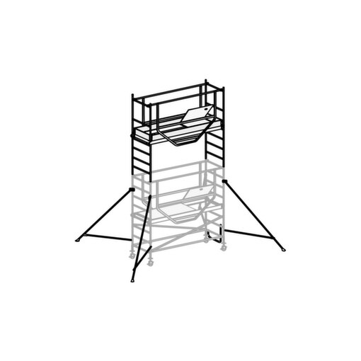 Fahrgerüst, 1 Bühne(n), 1 Luke, Bühne BxT 2080x610mm, Alu