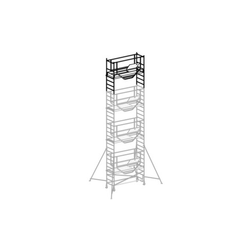 Fahrgerüst, 1 Bühne(n), 1 Luke, Bühne BxT 2080x610mm, Alu