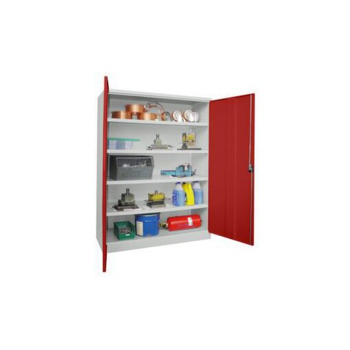 Schwerlast-Flügeltürenschrank,HxBxT 1950x1470x630mm,RAL7035,Front RAL3000